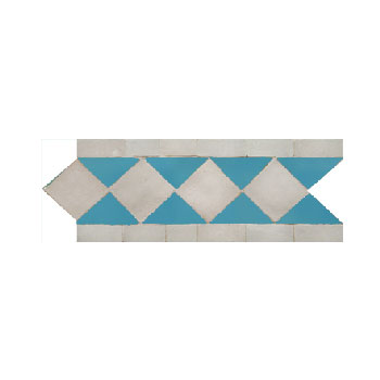 Mosaic House Moroccan tile Dfira MDV 1-23 White Turquoise  zellige, mosaic, zellij, border, glaze, simple, traditonal 